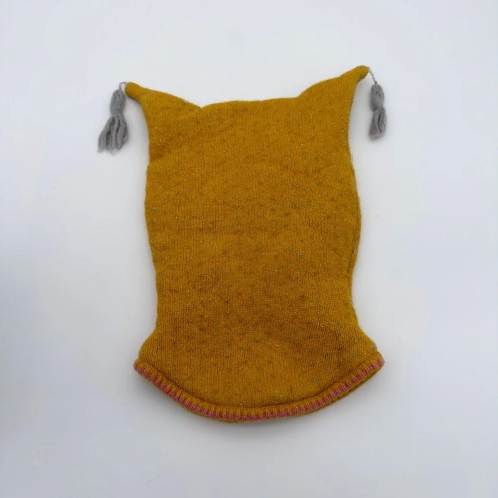 Noa Noa Kids Balaclava Snowflake Fleece Lined Mustard Yellow 3-5Y